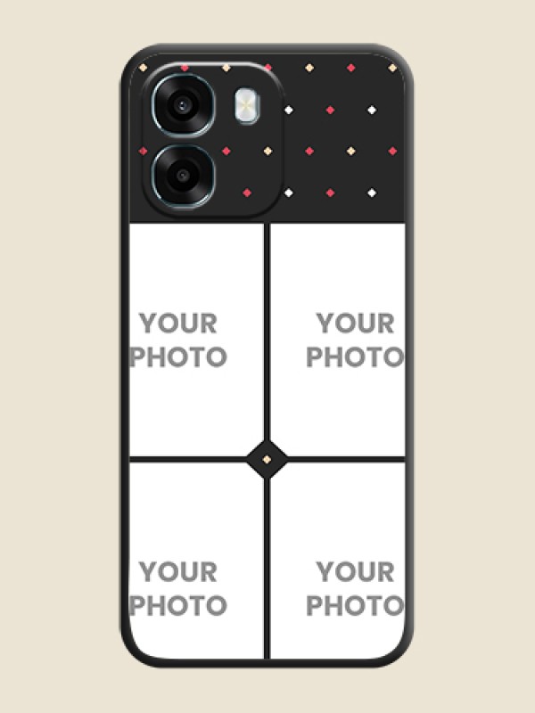 Custom Multicolor Dotted Pattern with 4 Image Holder On Space Black Custom Soft Matte Mobile Back Cover - Oppo K14 5G - alternate view
