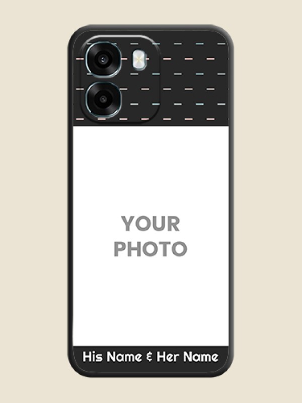 Custom Line Pattern Design with Text On Space Black Custom Soft Matte Mobile Back Cover - Oppo K14 5G - alternate view