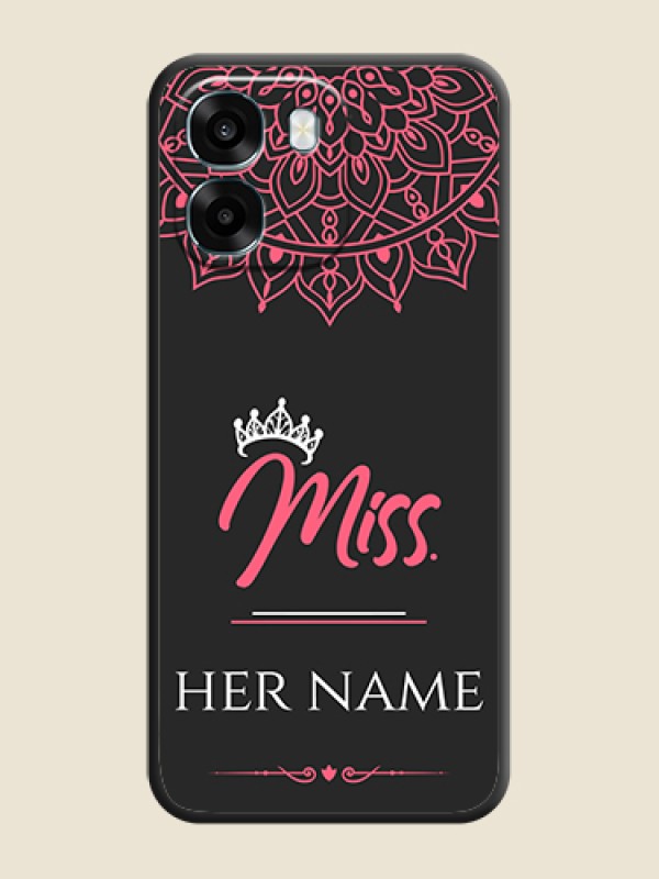 Custom Mrs Name with Floral Design On Space Black Custom Soft Matte Mobile Back Cover - Oppo K14 5G - alternate view