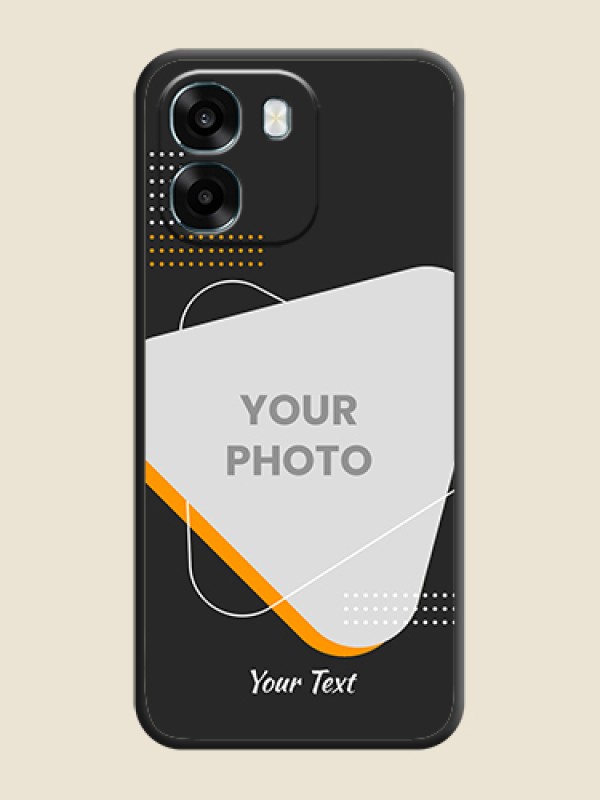 Custom Yellow Triangle on Photo On Space Black Custom Soft Matte Mobile Back Cover - Oppo K14 5G - alternate view