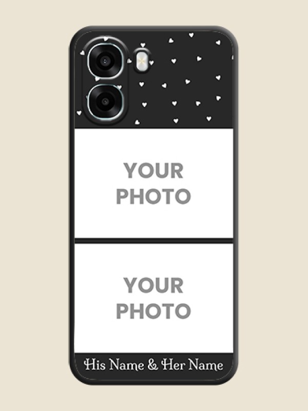 Custom Miniature Love Symbols with Name On Space Black Custom Soft Matte Mobile Back Cover - Oppo K14x 5G - alternate view