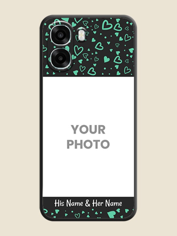 Custom Sea Green Indefinite Love Pattern on Photo On Space Black Custom Soft Matte Mobile Back Cover - Oppo K14x 5G - alternate view