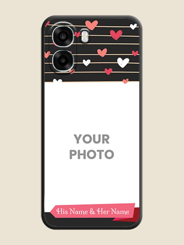 Custom Love Pattern with Name on Pink Ribbon on Photo On Space Black Custom Soft Matte Mobile Back Cover - Oppo K14x 5G - alternate view