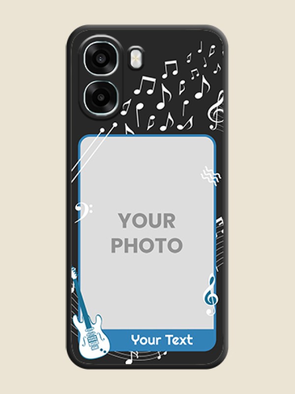 Custom Musical Theme Design with Text on Photo On Space Black Custom Soft Matte Mobile Back Cover - Oppo K14x 5G - alternate view