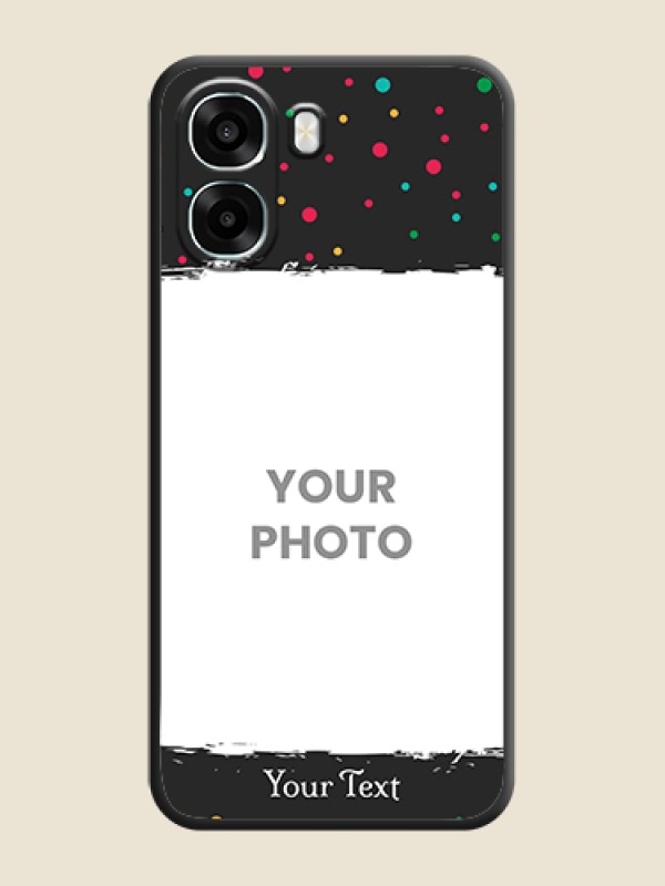Custom Multicolor Dotted Pattern with Text On Space Black Custom Soft Matte Mobile Back Cover - Oppo K14x 5G - alternate view