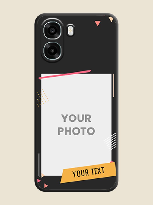 Custom Photo Frame with Triangle Small Dots on Photo On Space Black Custom Soft Matte Mobile Back Cover - Oppo K14x 5G - alternate view