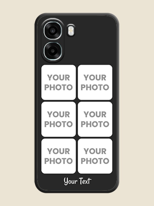Custom Floral Art with 6 Image Holder on Photo On Space Black Custom Soft Matte Mobile Back Cover - Oppo K14x 5G - alternate view