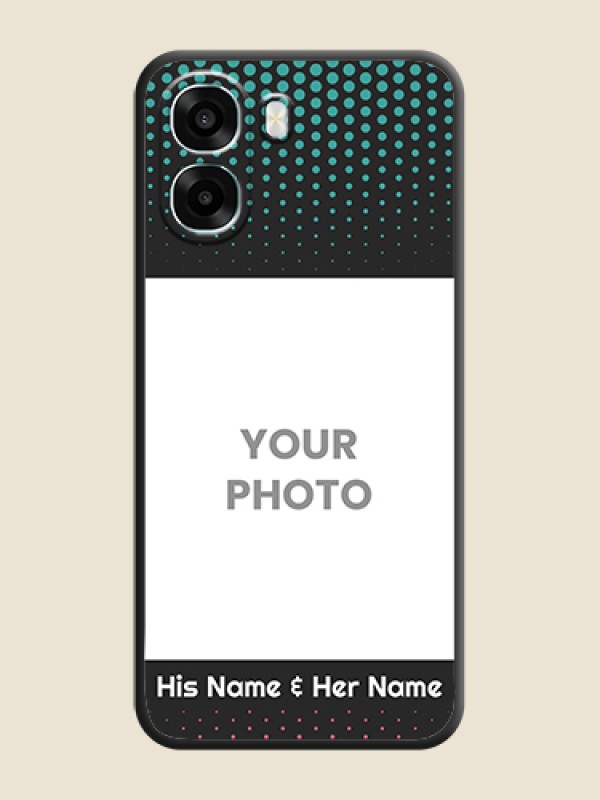Custom Faded Dots with Grunge Photo Frame and Text On Space Black Custom Soft Matte Mobile Back Cover - Oppo K14x 5G - alternate view