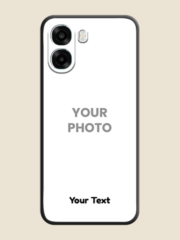 Custom Full Single Pic Upload With Text On Space Black Custom Soft Matte Mobile Back Cover - Oppo K14x 5G - alternate view