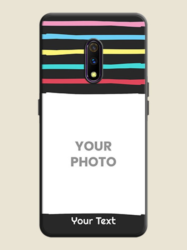 Custom Multicolor Lines with Image on Space Black Personalized Soft Matte Phone Covers - Oppo K3 - alternate view
