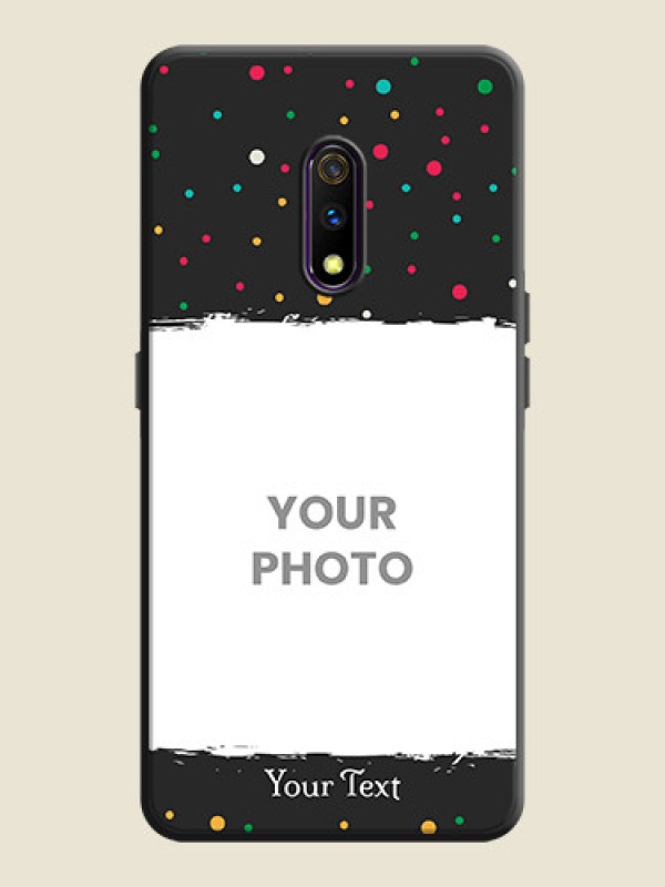 Custom Multicolor Dotted Pattern with Text on Space Black Custom Soft Matte Phone Back Cover - Oppo K3 - alternate view