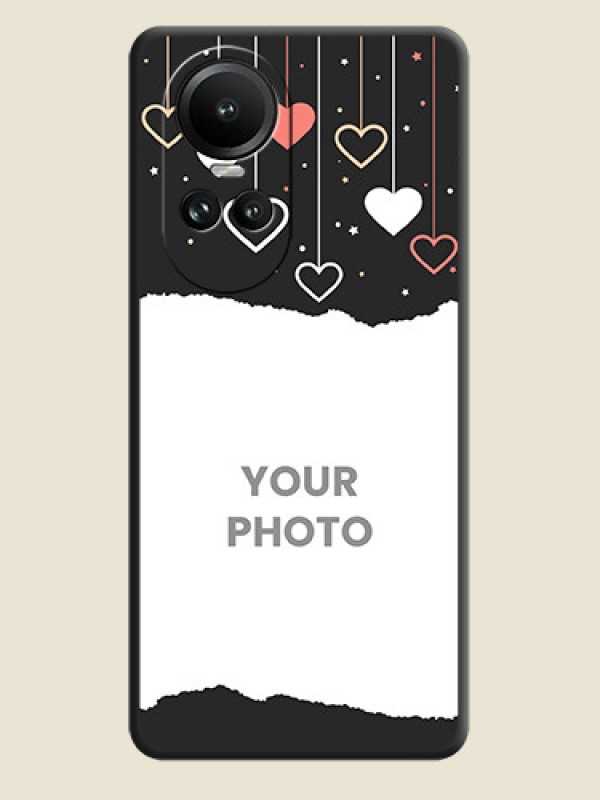 Custom Love Hangings with Splash Wave Picture on Space Black Custom Soft Matte Phone Back Cover - Reno 10 5G - alternate view