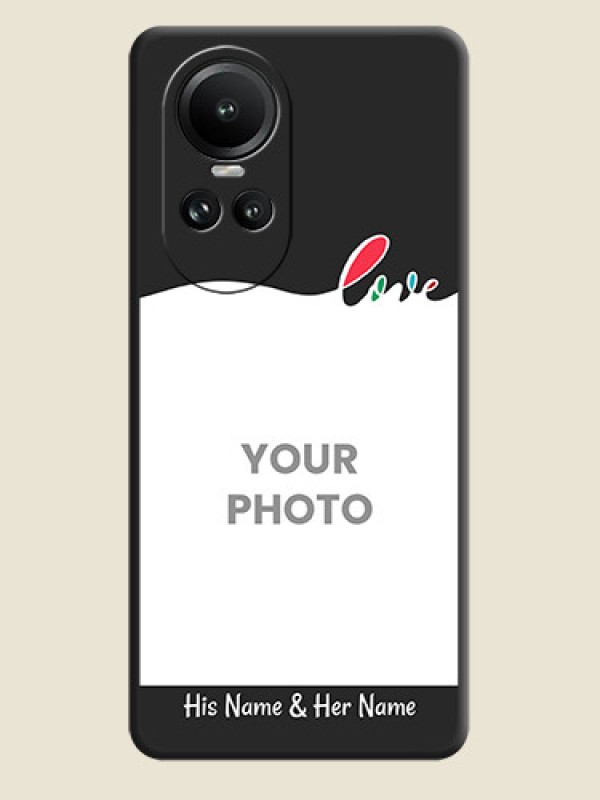 Custom Fall in Love Pattern with Picture - Photo on Space Black Soft Matte Mobile Case - Reno 10 5G - alternate view