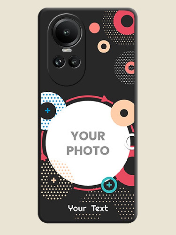 Custom Multicoloured Round Image on Personalised Space Black Soft Matte Cases - Reno 10 5G - alternate view