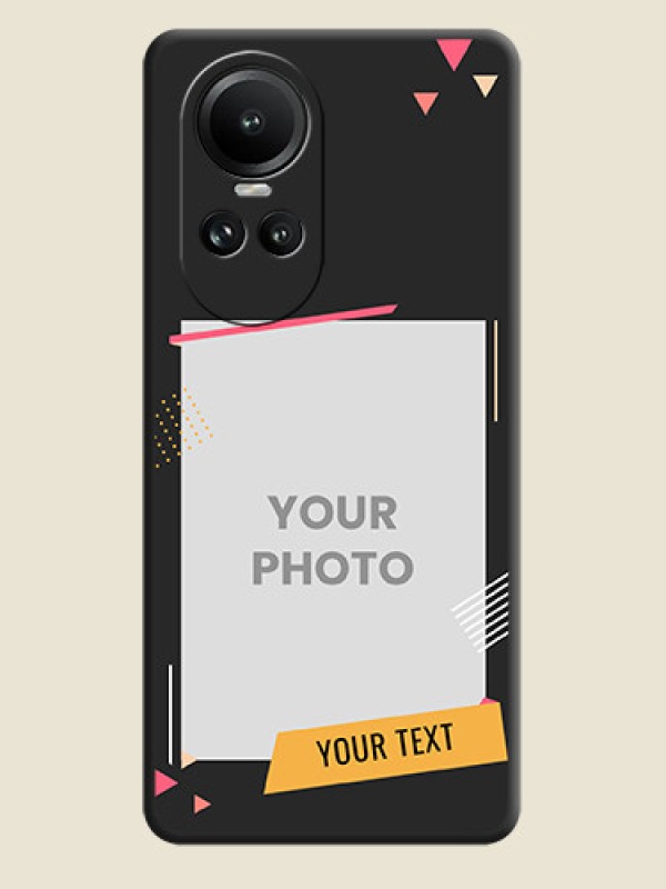 Custom Photo Frame with Triangle Small Dots - Photo on Space Black Soft Matte Back Cover - Reno 10 5G - alternate view