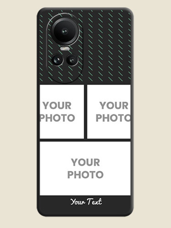 Custom Cross Dotted Pattern with 2 Image Holder on Personalised Space Black Soft Matte Cases - Reno 10 5G - alternate view