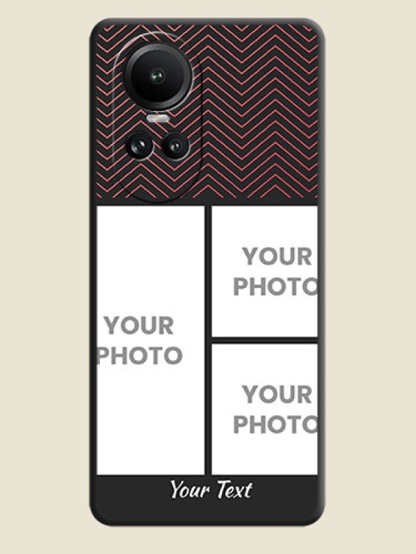 Custom Wave Pattern with 3 Image Holder on Space Black Custom Soft Matte Back Cover - Reno 10 5G - alternate view
