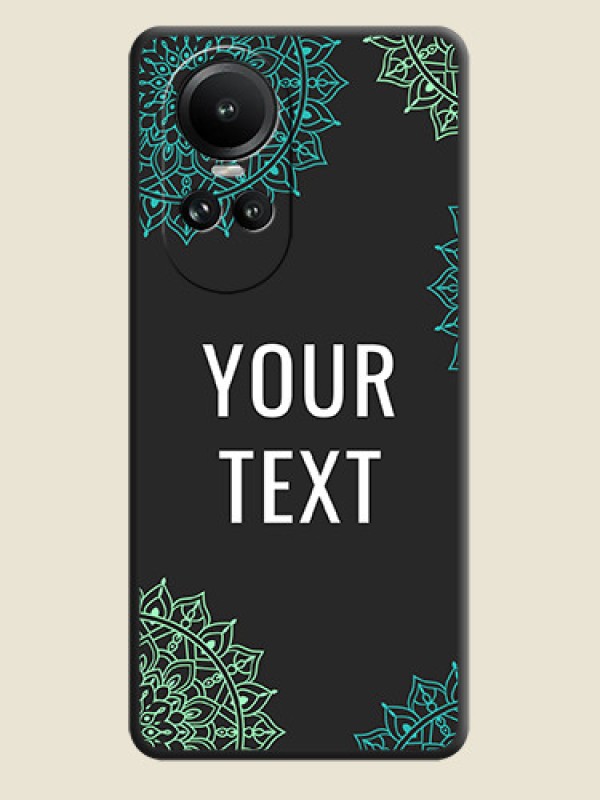 Custom Your Name with Floral Design on Space Black Custom Soft Matte Back Cover - Reno 10 5G - alternate view