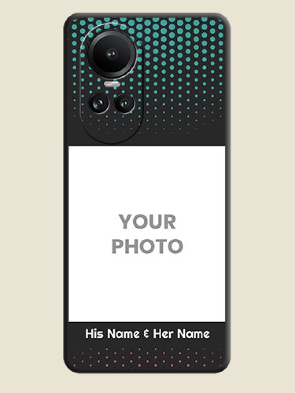 Custom Faded Dots with Grunge Photo Frame and Text on Space Black Custom Soft Matte Phone Cases - Reno 10 5G - alternate view