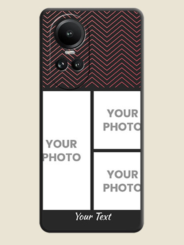 Custom Wave Pattern with 3 Image Holder on Space Black Custom Soft Matte Back Cover - Reno 10 Pro 5G - alternate view
