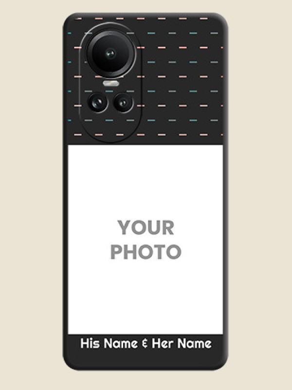 Custom Line Pattern Design with Text on Space Black Custom Soft Matte Phone Back Cover - Reno 10 Pro 5G - alternate view