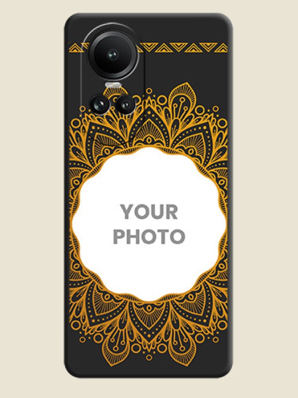 Custom Round Image with Floral Design - Photo on Space Black Soft Matte Mobile Cover - Reno 10 Pro 5G - alternate view