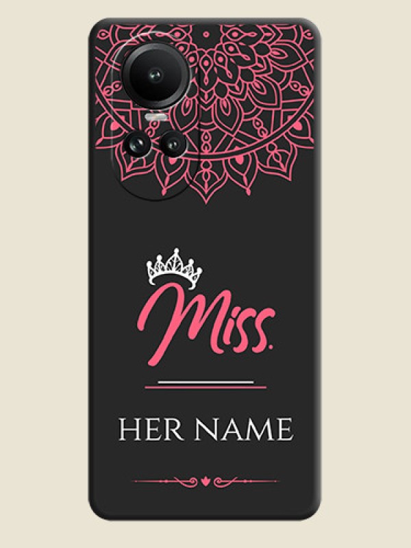 Custom Mrs Name with Floral Design on Space Black Personalized Soft Matte Phone Covers - Reno 10 Pro 5G - alternate view