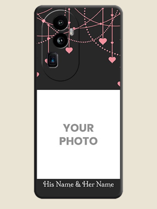 Custom Pink Love Hangings with Text on Space Black Custom Soft Matte Back Cover - Reno 10 Pro Plus 5G - alternate view
