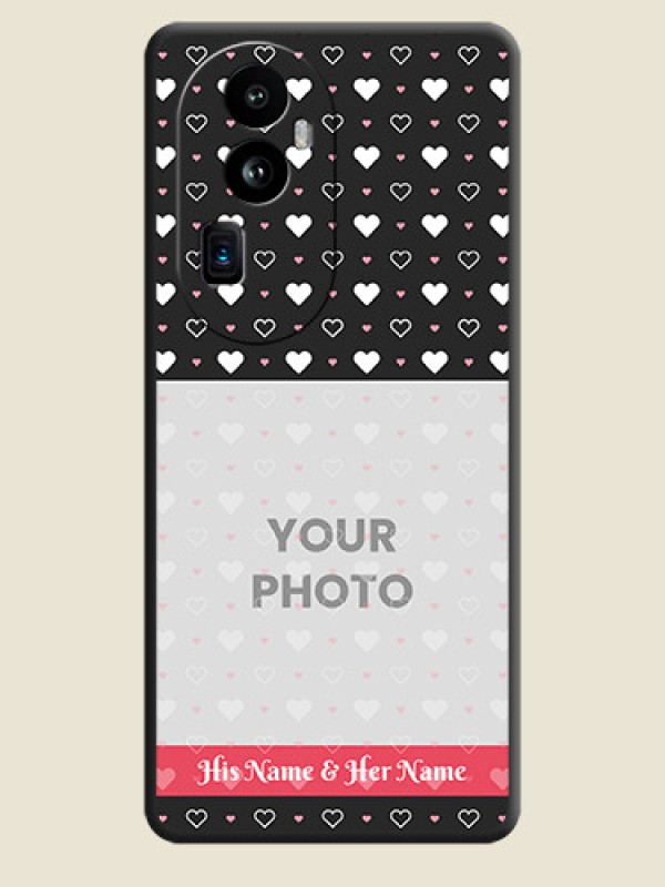 Custom White Color Love Symbols with Text Design - Photo on Space Black Soft Matte Phone Cover - Reno 10 Pro Plus 5G - alternate view