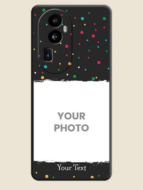 Custom Multicolor Dotted Pattern with Text on Space Black Custom Soft Matte Phone Back Cover - Reno 10 Pro Plus 5G - alternate view