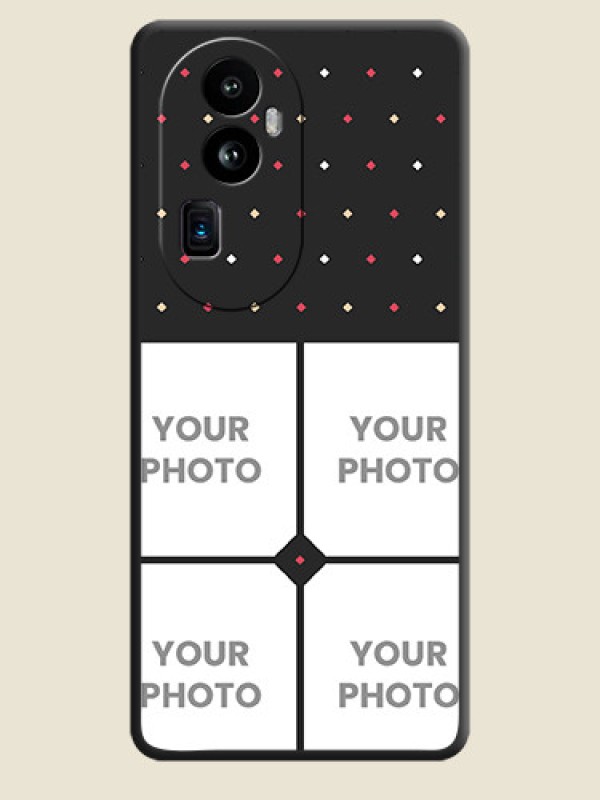 Custom Multicolor Dotted Pattern with 4 Image Holder on Space Black Custom Soft Matte Phone Cases - Reno 10 Pro Plus 5G - alternate view