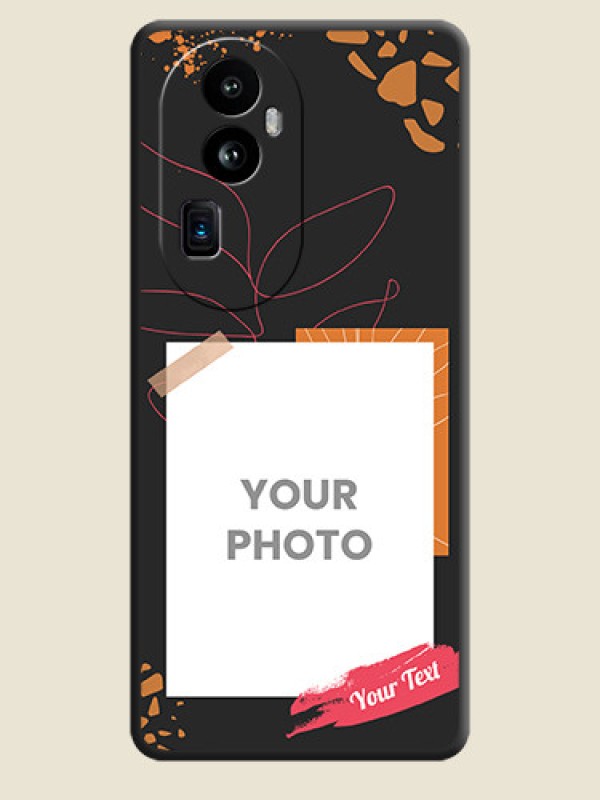 Custom Orange Photo Frame on Space Black Custom Soft Matte Phone Back Cover - Reno 10 Pro Plus 5G - alternate view