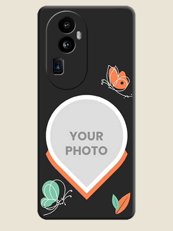 Custom Upload Pic With Simple Butterly Design On Space Black Personalized Soft Matte Phone Covers - Reno 10 Pro Plus 5G - alternate view