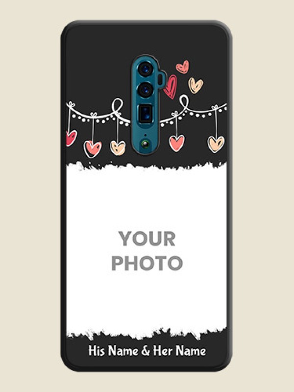 Custom Pink Love Hangings with Name on Space Black Custom Soft Matte Phone Cases - Oppo Reno 10X Zoom - alternate view