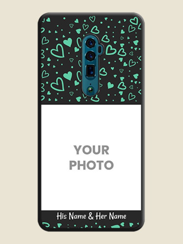 Custom Sea Green Indefinite Love Pattern on Photo on Space Black Soft Matte Mobile Cover - Oppo Reno 10X Zoom - alternate view