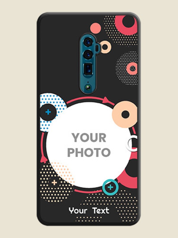 Custom Multicoloured Round Image on Personalised Space Black Soft Matte Cases - Oppo Reno 10X Zoom - alternate view
