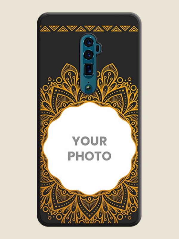 Custom Round Image with Floral Design on Photo on Space Black Soft Matte Mobile Cover - Oppo Reno 10X Zoom - alternate view