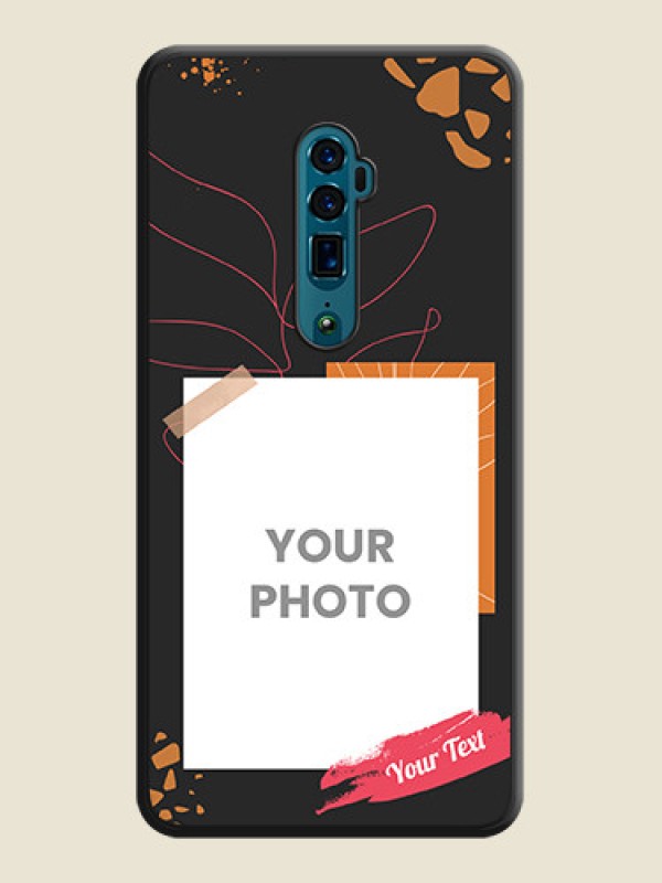 Custom Orange Photo Frame on Space Black Custom Soft Matte Phone Back Cover - Oppo Reno 10X Zoom - alternate view