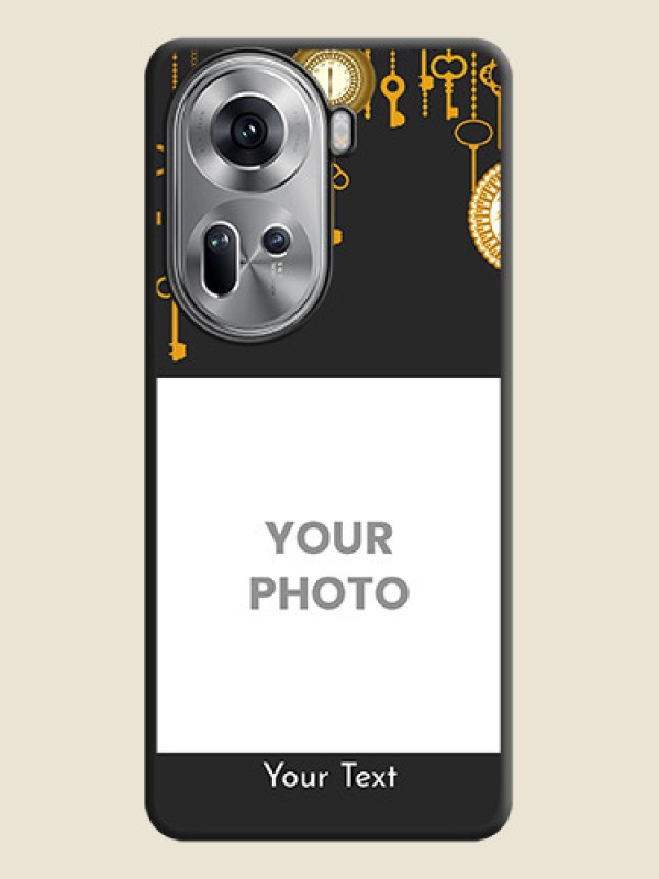 Custom Decorative Design with Text on Space Black Custom Soft Matte Back Cover - Reno 11 5G - alternate view