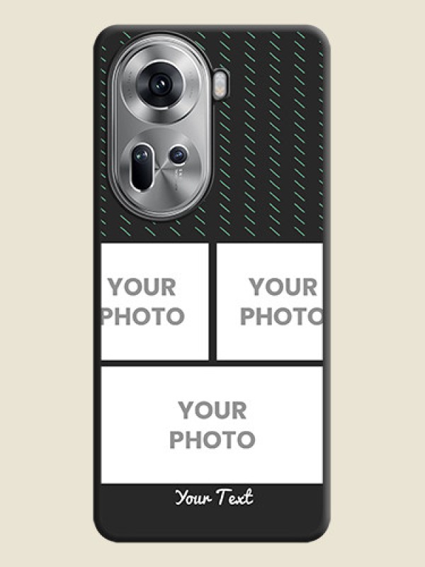 Custom Cross Dotted Pattern with 2 Image Holder on Personalised Space Black Soft Matte Cases - Reno 11 5G - alternate view
