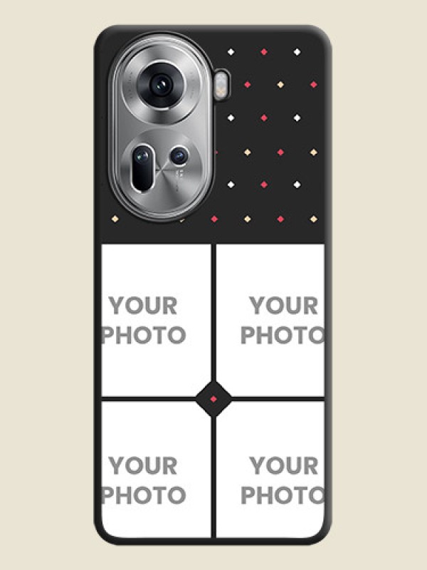 Custom Multicolor Dotted Pattern with 4 Image Holder on Space Black Custom Soft Matte Phone Cases - Reno 11 5G - alternate view