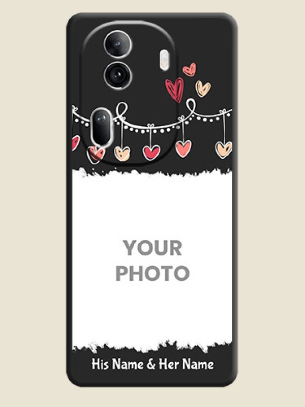 Custom Pink Love Hangings with Name on Space Black Custom Soft Matte Phone Cases - Reno 11 Pro 5G - alternate view