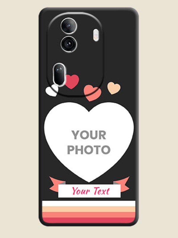 Custom Love Shaped Photo with Colorful Stripes on Personalised Space Black Soft Matte Cases - Reno 11 Pro 5G - alternate view