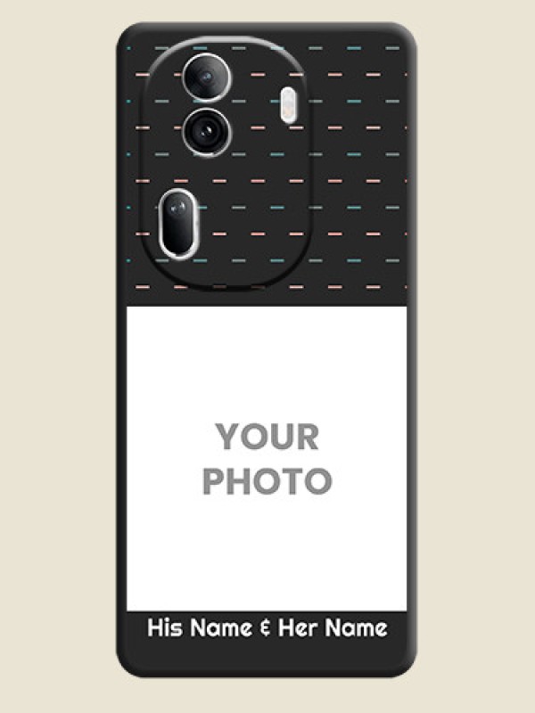 Custom Line Pattern Design with Text on Space Black Custom Soft Matte Phone Back Cover - Reno 11 Pro 5G - alternate view