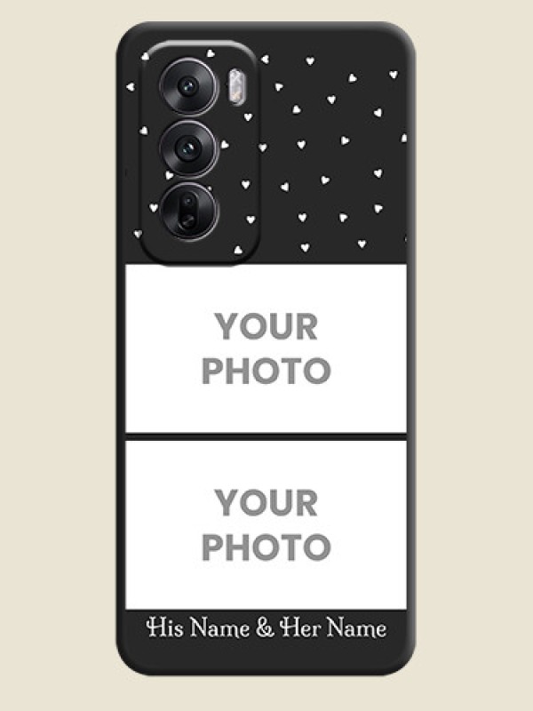 Custom Miniature Love Symbols with Name On Space Black Custom Soft Matte Mobile Back Cover - Oppo Reno 12 5G - alternate view