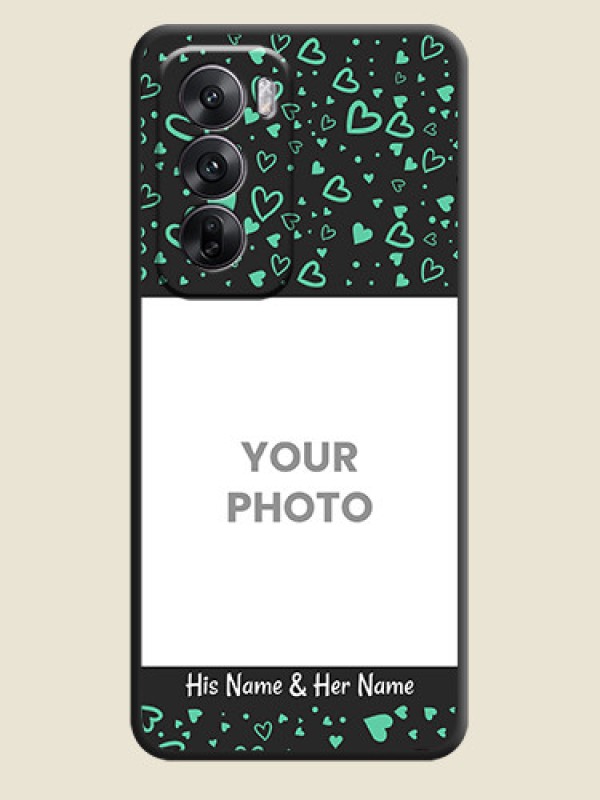 Custom Sea Green Indefinite Love Pattern on Photo On Space Black Custom Soft Matte Mobile Back Cover - Oppo Reno 12 5G - alternate view