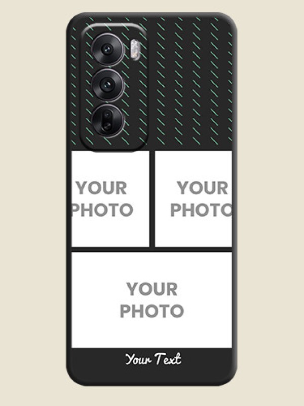 Custom Cross Dotted Pattern with 2 Image Holder On Space Black Custom Soft Matte Mobile Back Cover - Oppo Reno 12 5G - alternate view