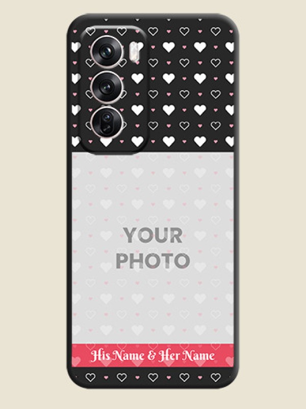 Custom White Color Love Symbols with Text Design on Photo On Space Black Custom Soft Matte Mobile Back Cover - Oppo Reno 12 Pro 5G - alternate view