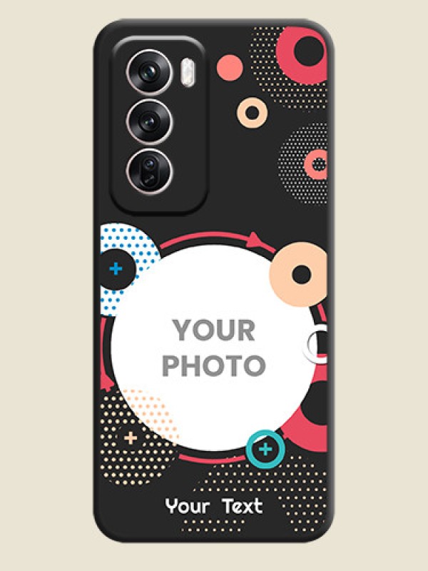 Custom Multicoloured Round Image On Space Black Custom Soft Matte Mobile Back Cover - Oppo Reno 12 Pro 5G - alternate view