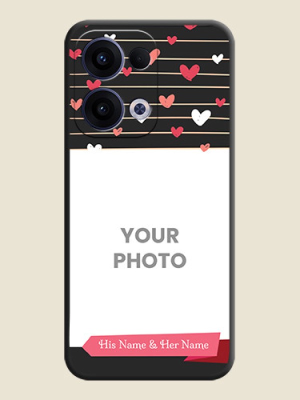 Custom Love Pattern with Name on Pink Ribbon on Photo On Space Black Custom Soft Matte Mobile Back Cover - Oppo Reno 13 5G - alternate view